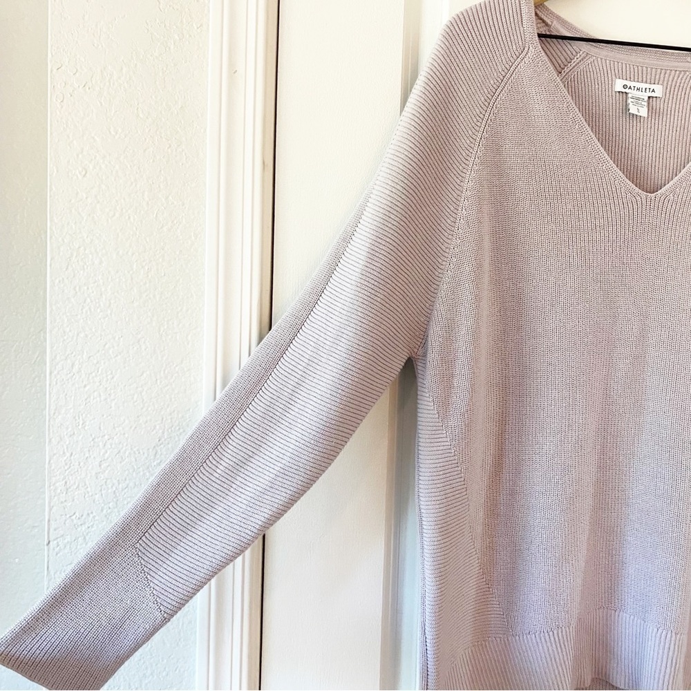 ATHLETA Lavender Stretch Knit Hanover Wool Blend Cozy Sweater - Picture 2 of 10